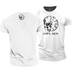 Carpe Diem Skull Cotton T-Shirt