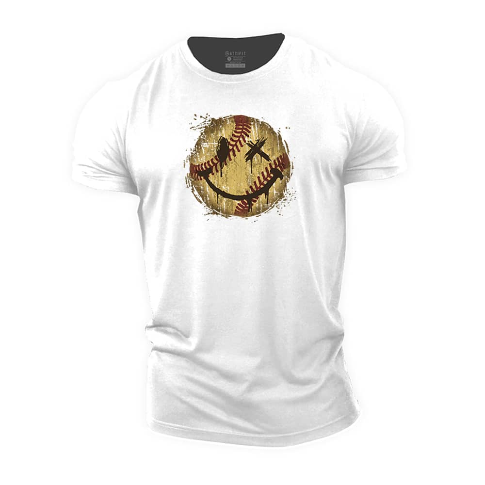 Baseball Smiley Cotton T-Shirt