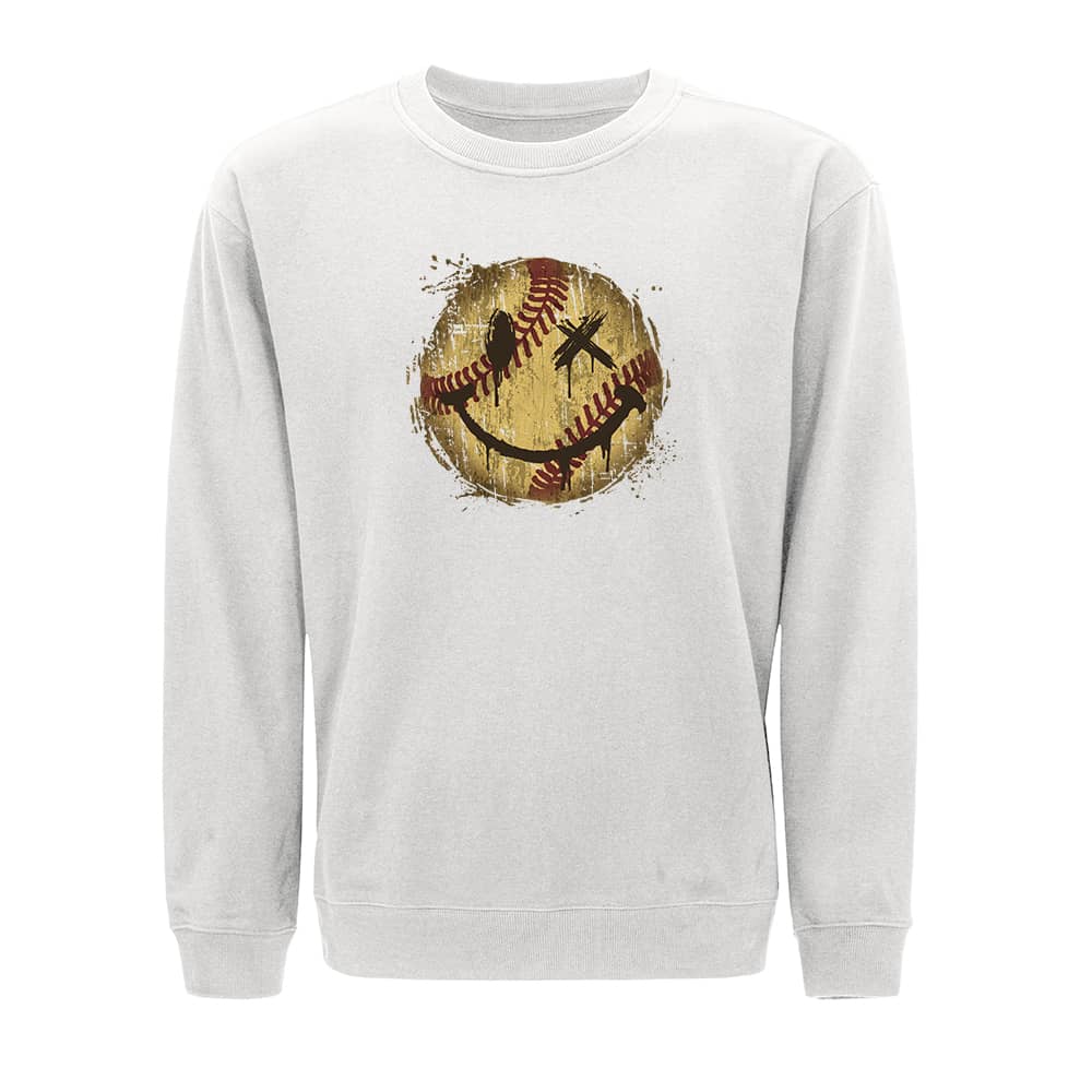 Baseball Smiley Crewneck Sweatshirt