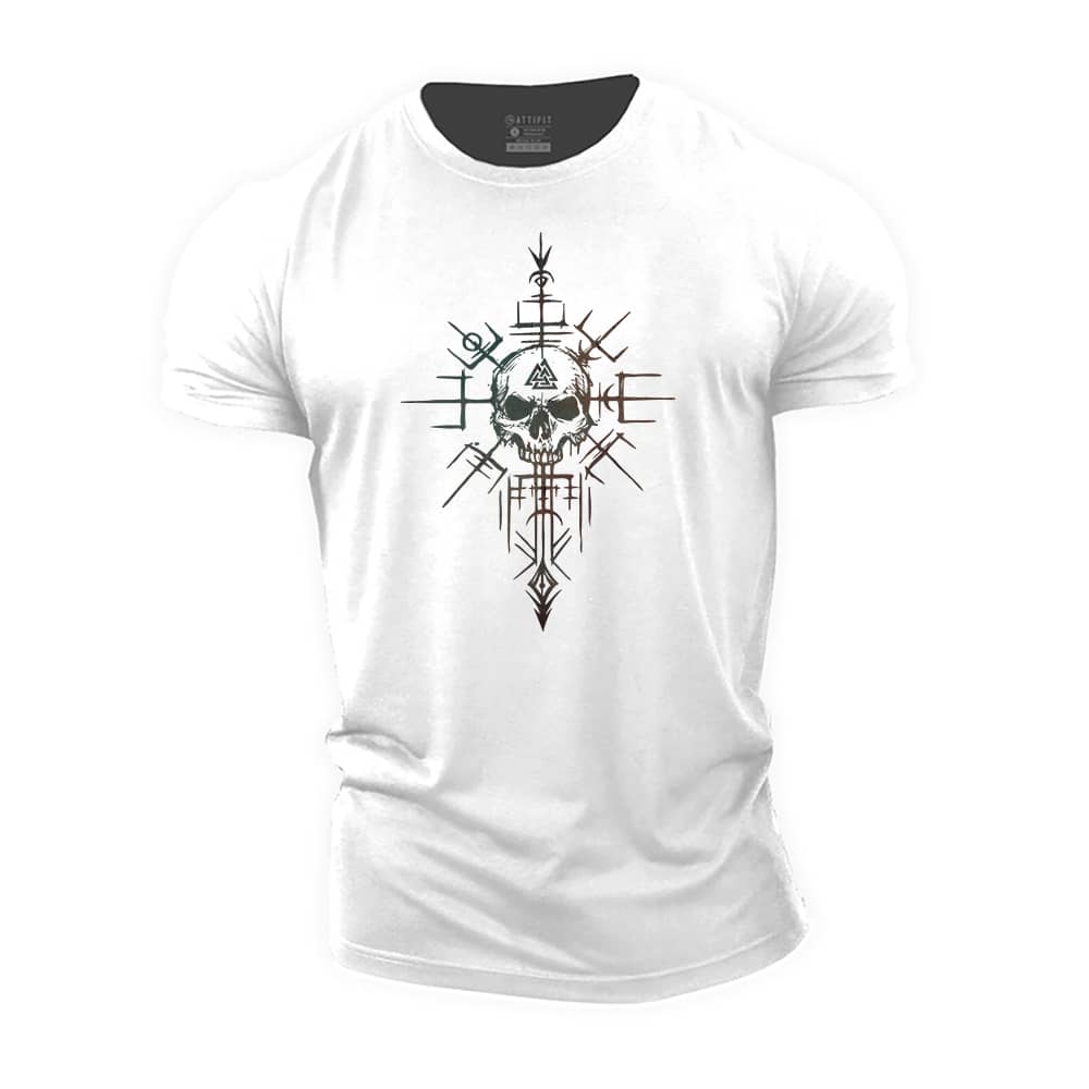 Viking Skull Cotton T-Shirt