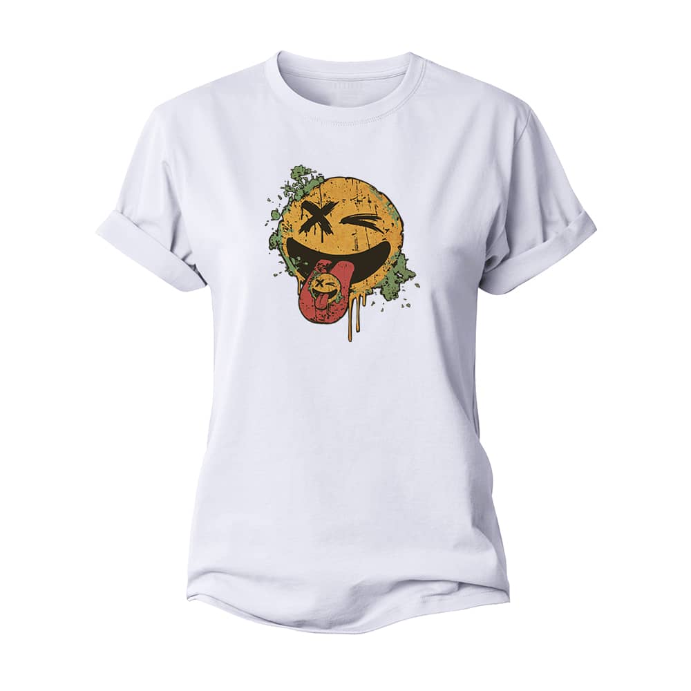 Smiley Stick Out Tongue Women's Cotton T-Shirt