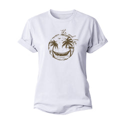 Smiley Palm Tree Women's Cotton T-Shirt