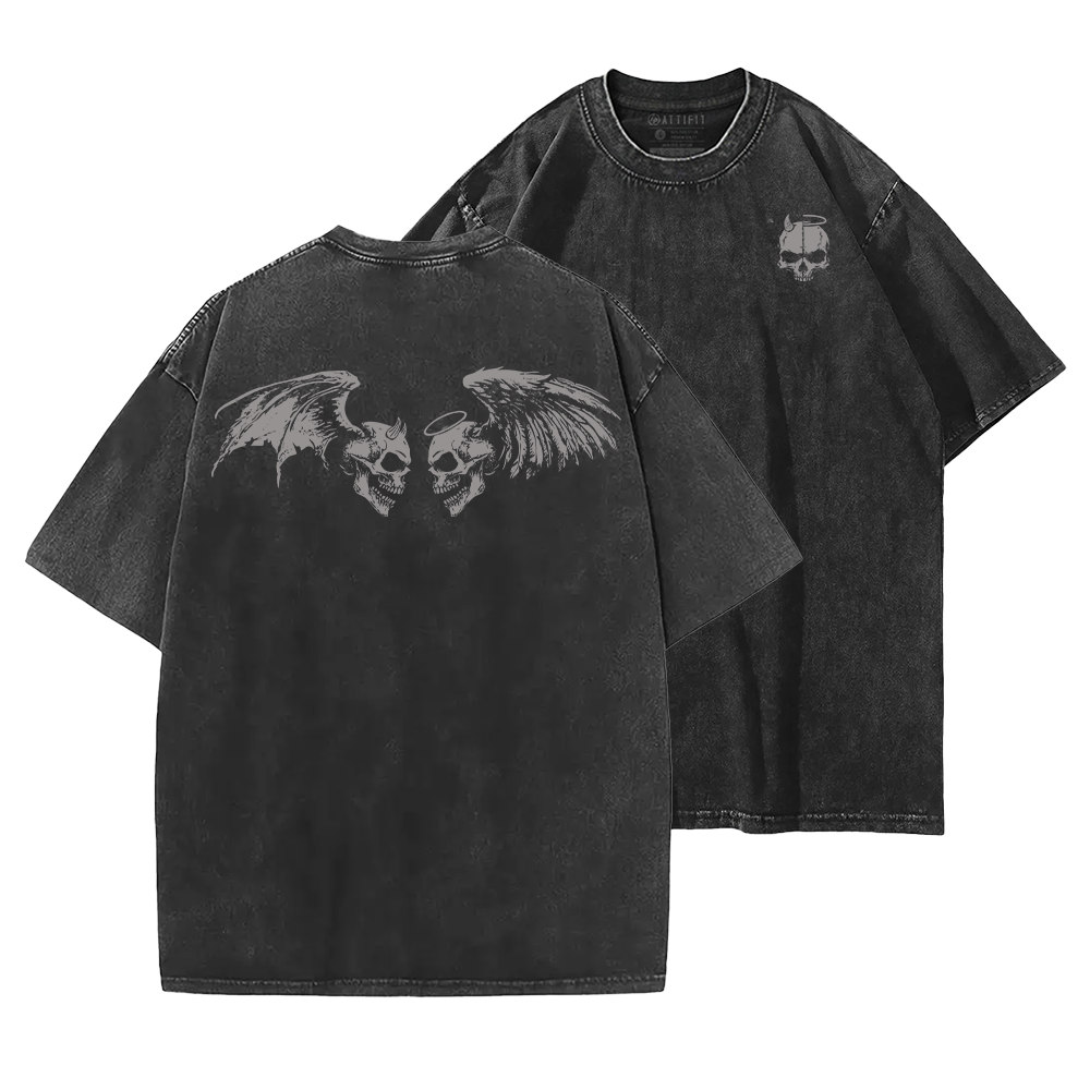 Angel and Devil Washed T-Shirt