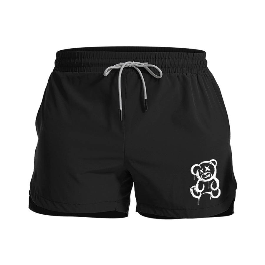 Simple Bear Graphic Shorts