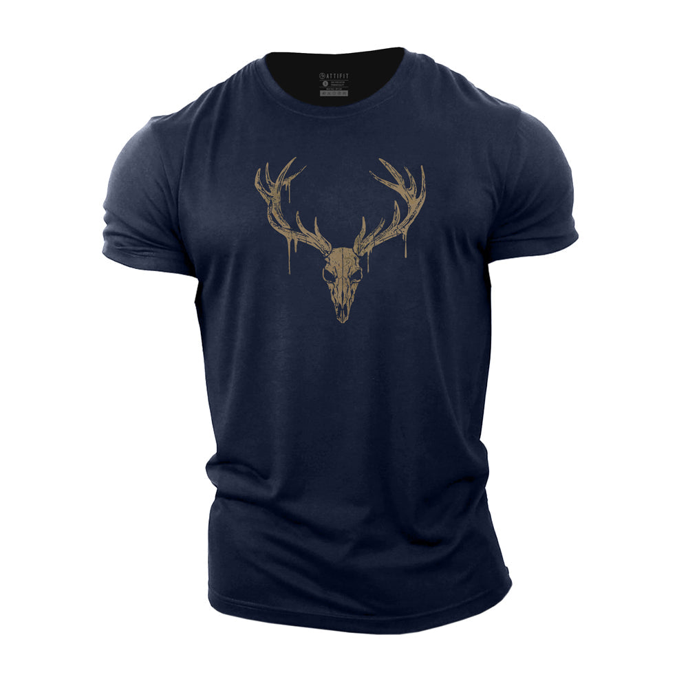 Elk Skull Cotton T-Shirt
