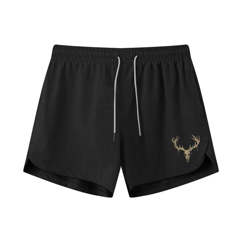 Elk Skull Graphic Shorts