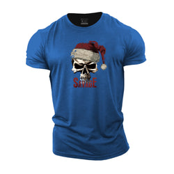Savage Christmas Skull Cotton T-Shirt