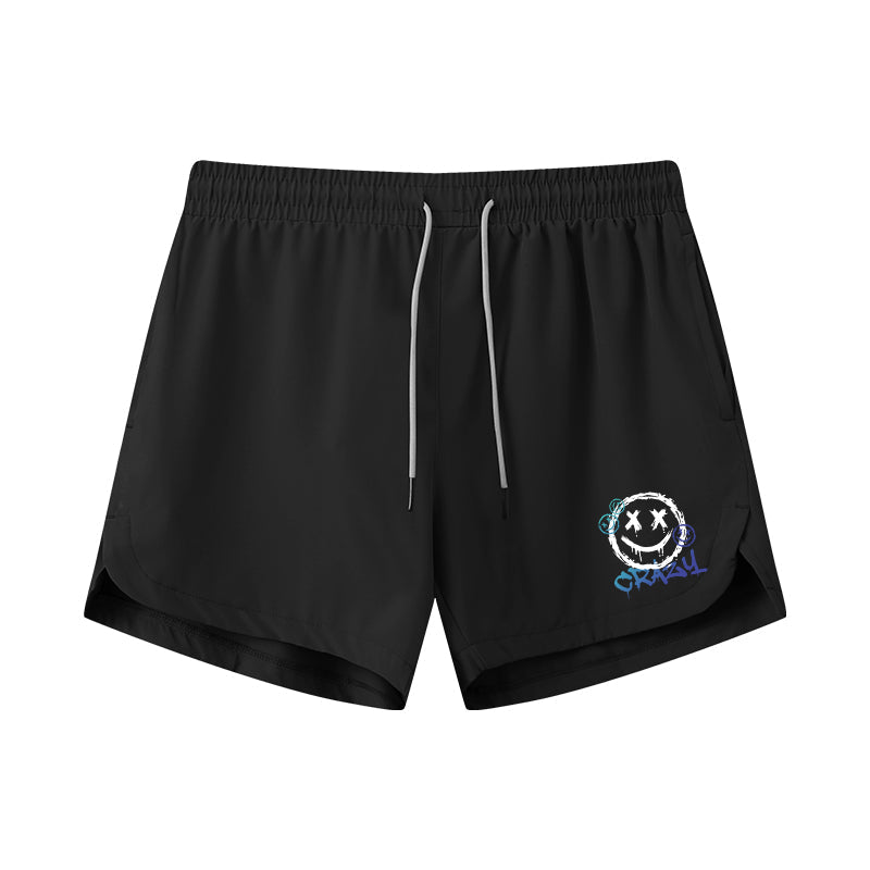 Crazy Smiley Graphic Shorts