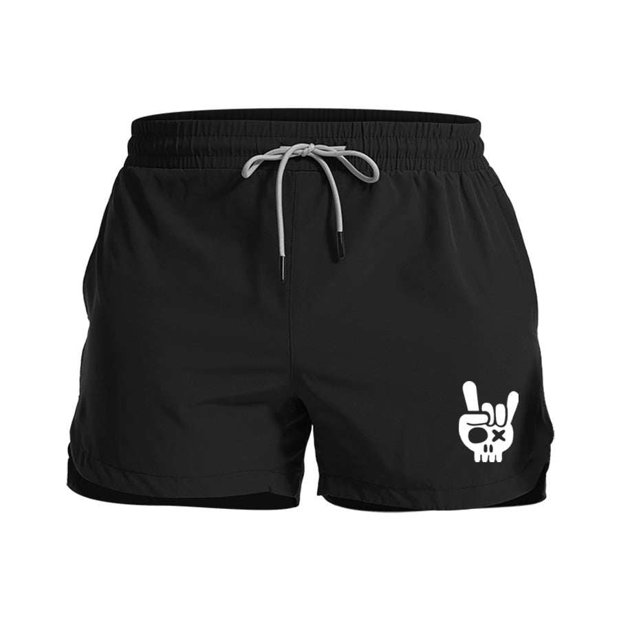 Rock Skull Graphic Shorts