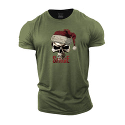 Savage Christmas Skull Cotton T-Shirt