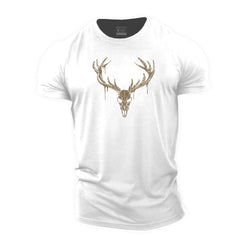 Elk Skull Cotton T-Shirt